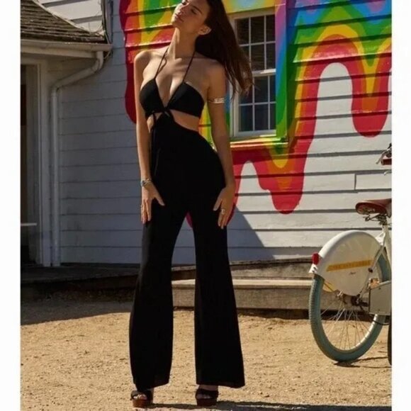 For Love & Lemons Summer Love Halter Romper Jumpsuit - Picture 8 of 12